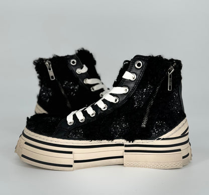 Sneaker Rebecca White Boots Fell schwarz XY58-4.V1