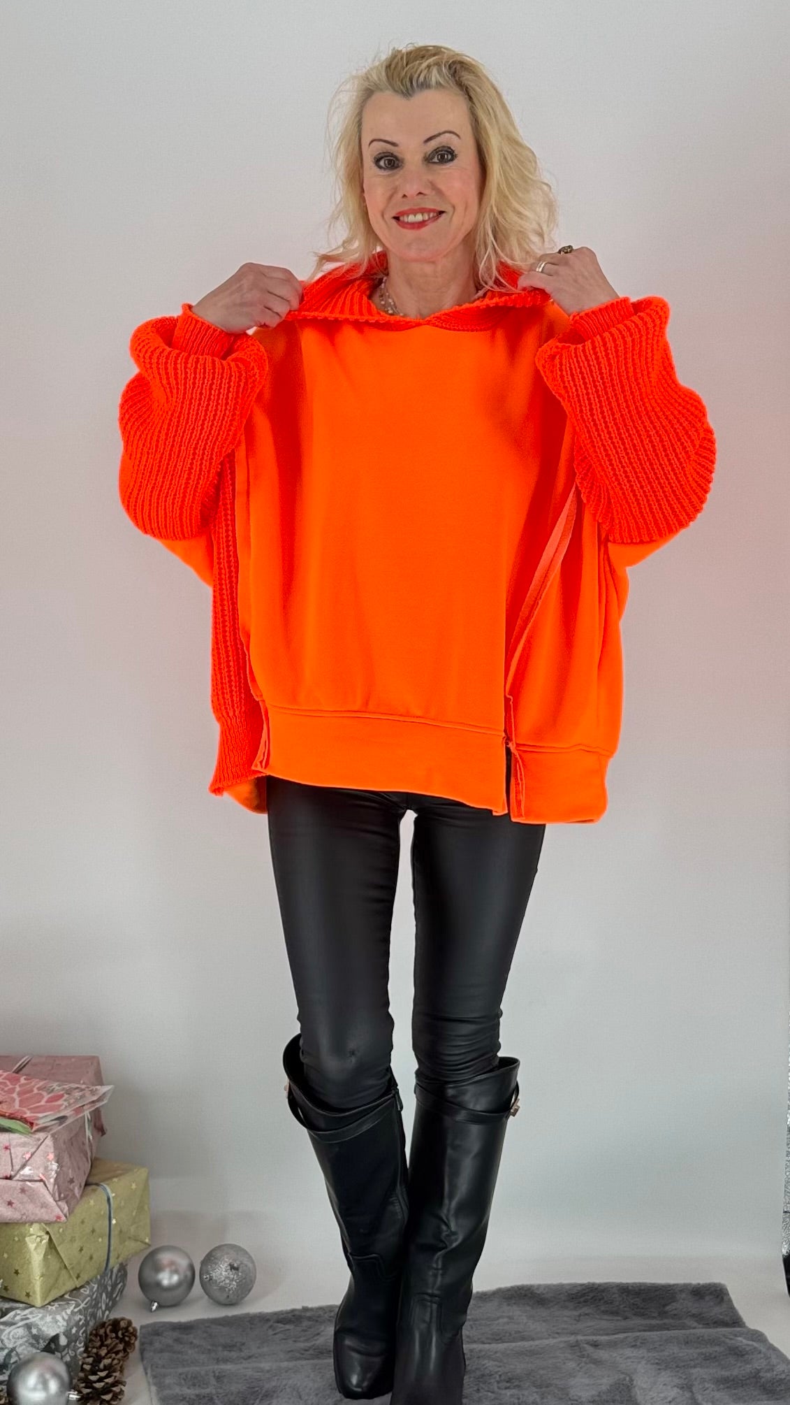 Sweatshirt mit Kapuze, orange