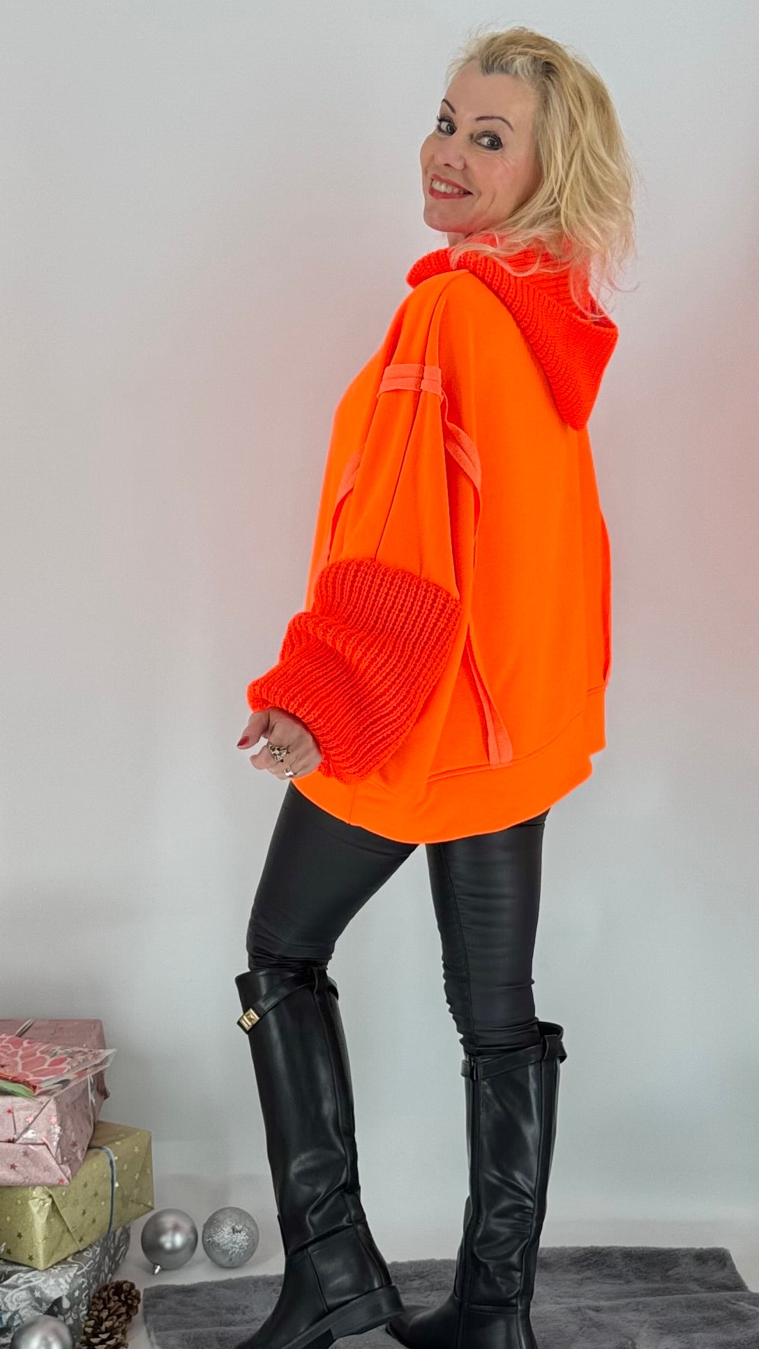 Sweatshirt mit Kapuze, orange