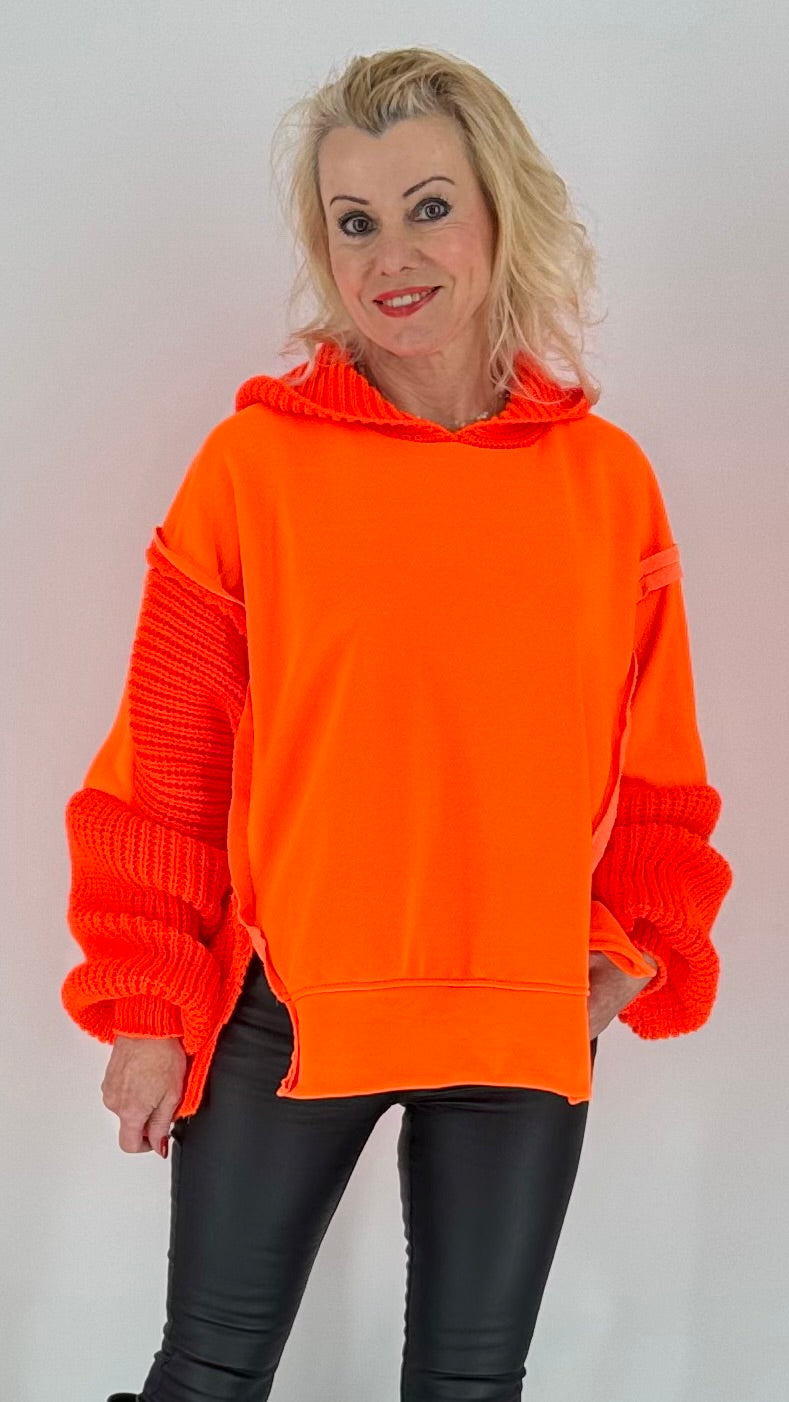 Sweatshirt mit Kapuze, orange