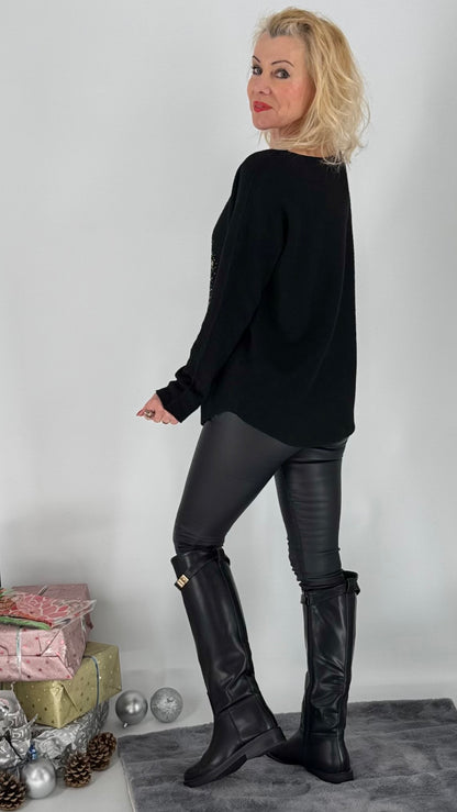 Pullover "Snoopy" in schwarz