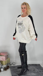 Sweatshirt  "LV Cat", schwarz, weiß