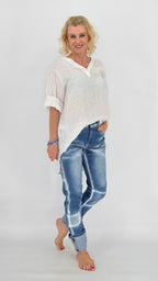 Jeans mit Umschlag, blau