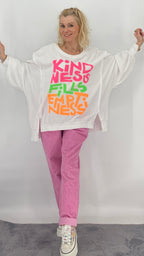 Sweatshirt in blau, weiß