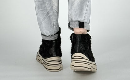 Sneaker Rebecca White Boots Fell schwarz XY58-4.V1