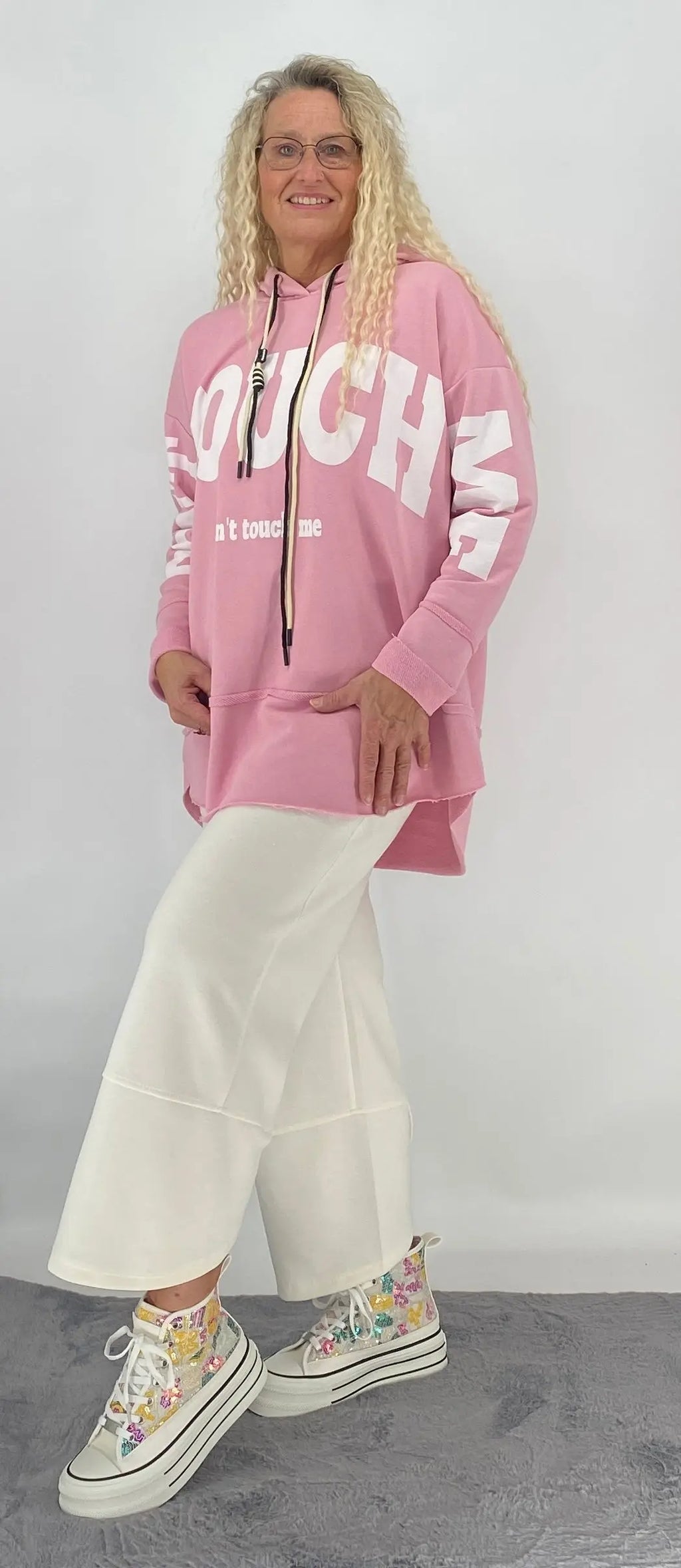 Hoodie "TOUCH" in rosa, pink, beige - By Elena FashionBy Elena Fashion