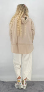 Hoodie "TOUCH" in rosa, pink, beige - By Elena FashionBy Elena Fashion