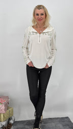 Shirt mit Kapuze "OLLI TCUH", schwarz, weiß