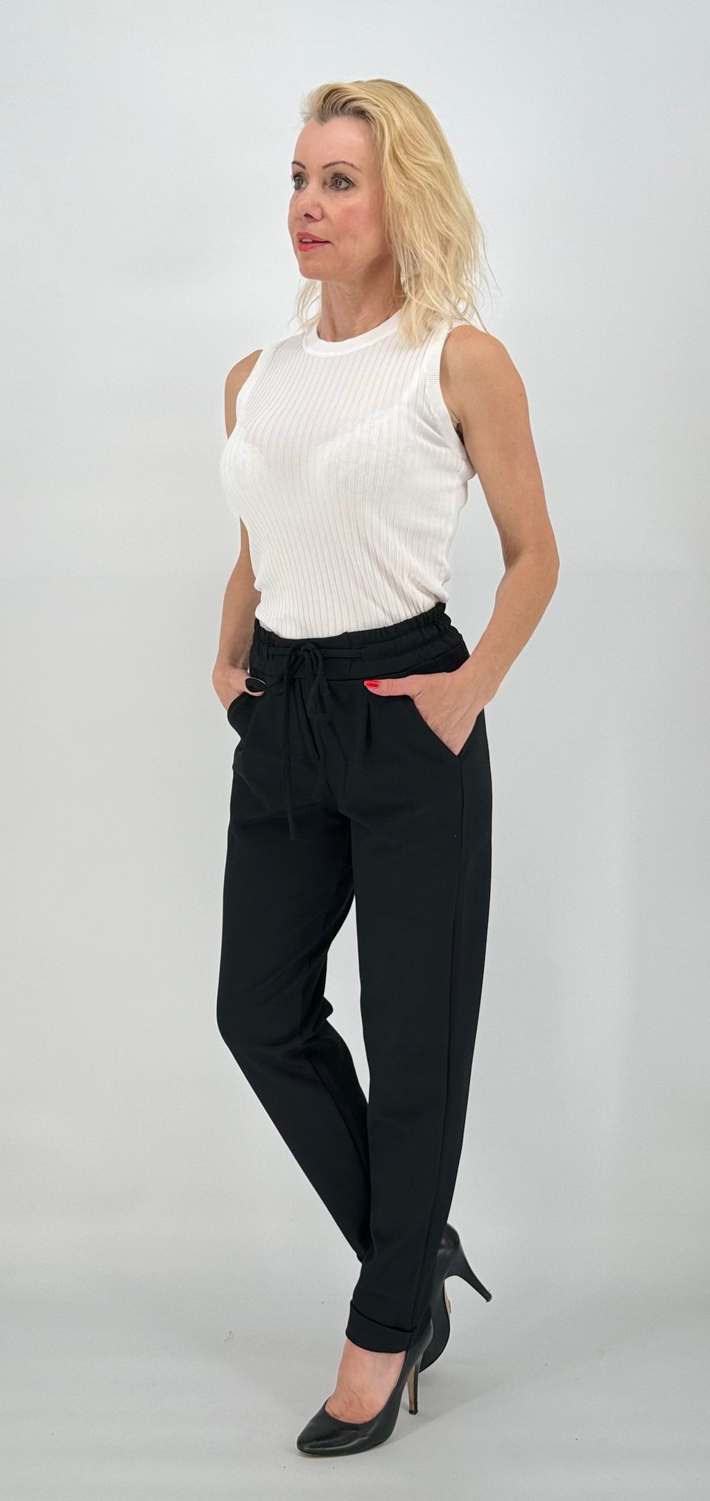 Hose ESViViD mit Umschlag, schwarz