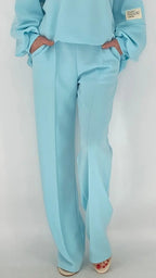 Cozy Hose mit Biese, türkis - By Elena FashionBy Elena Fashion