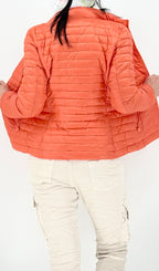 Steppjacke, orange, blau
