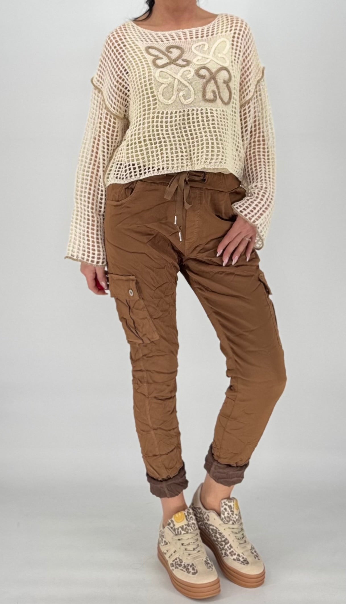 Netz Shirt beige