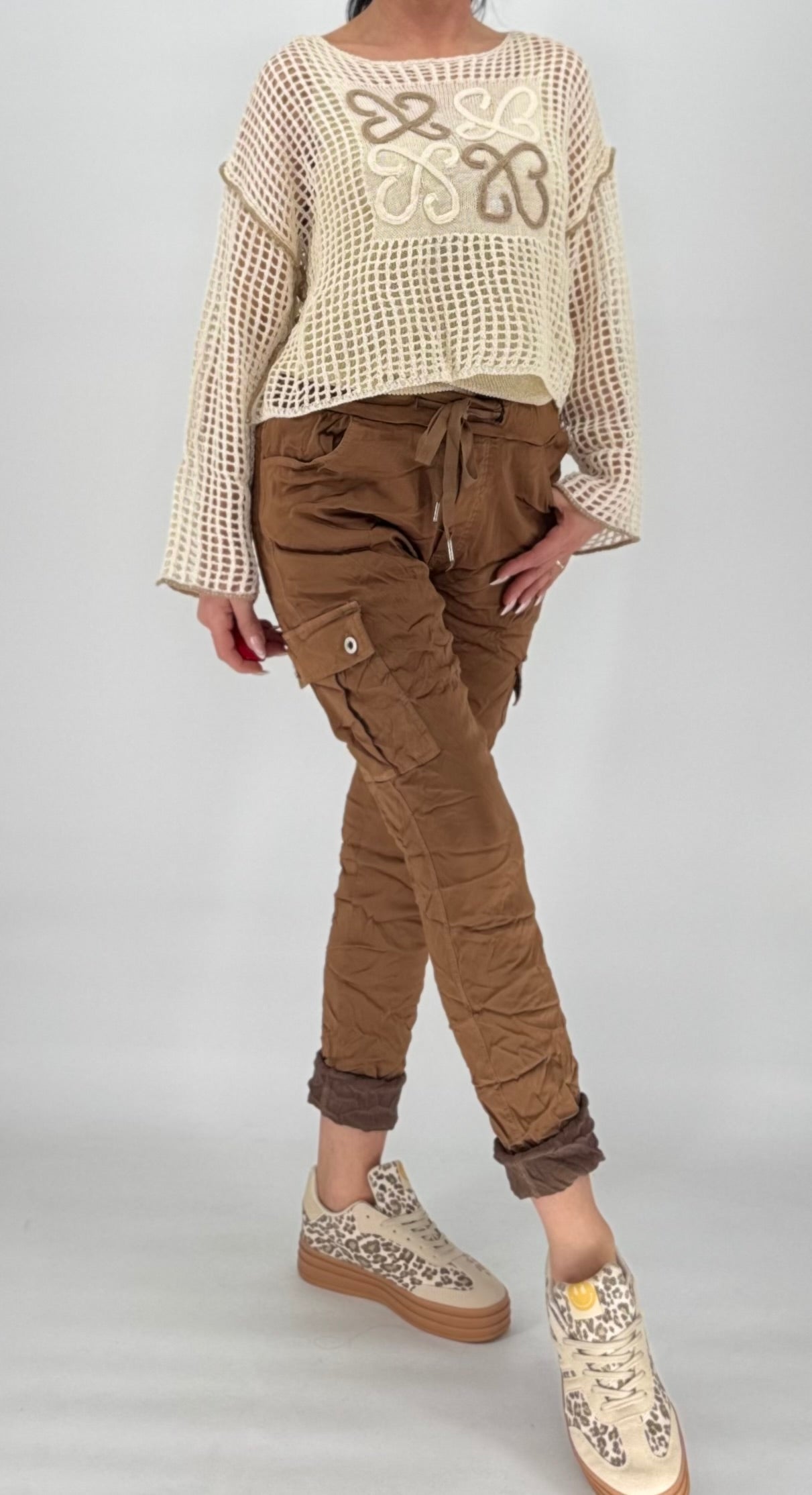 Netz Shirt beige