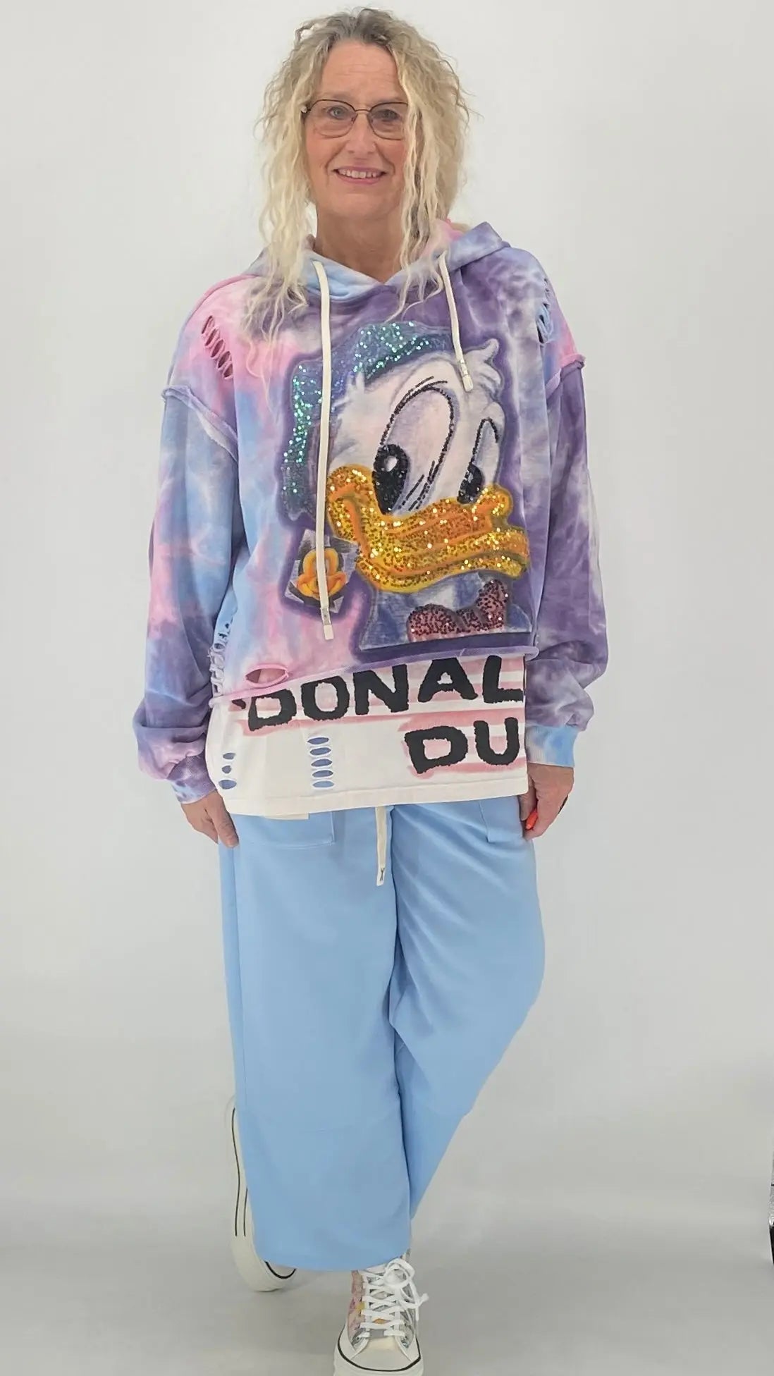 Hoodie "Donald", lila/blau - By Elena FashionBy Elena Fashion