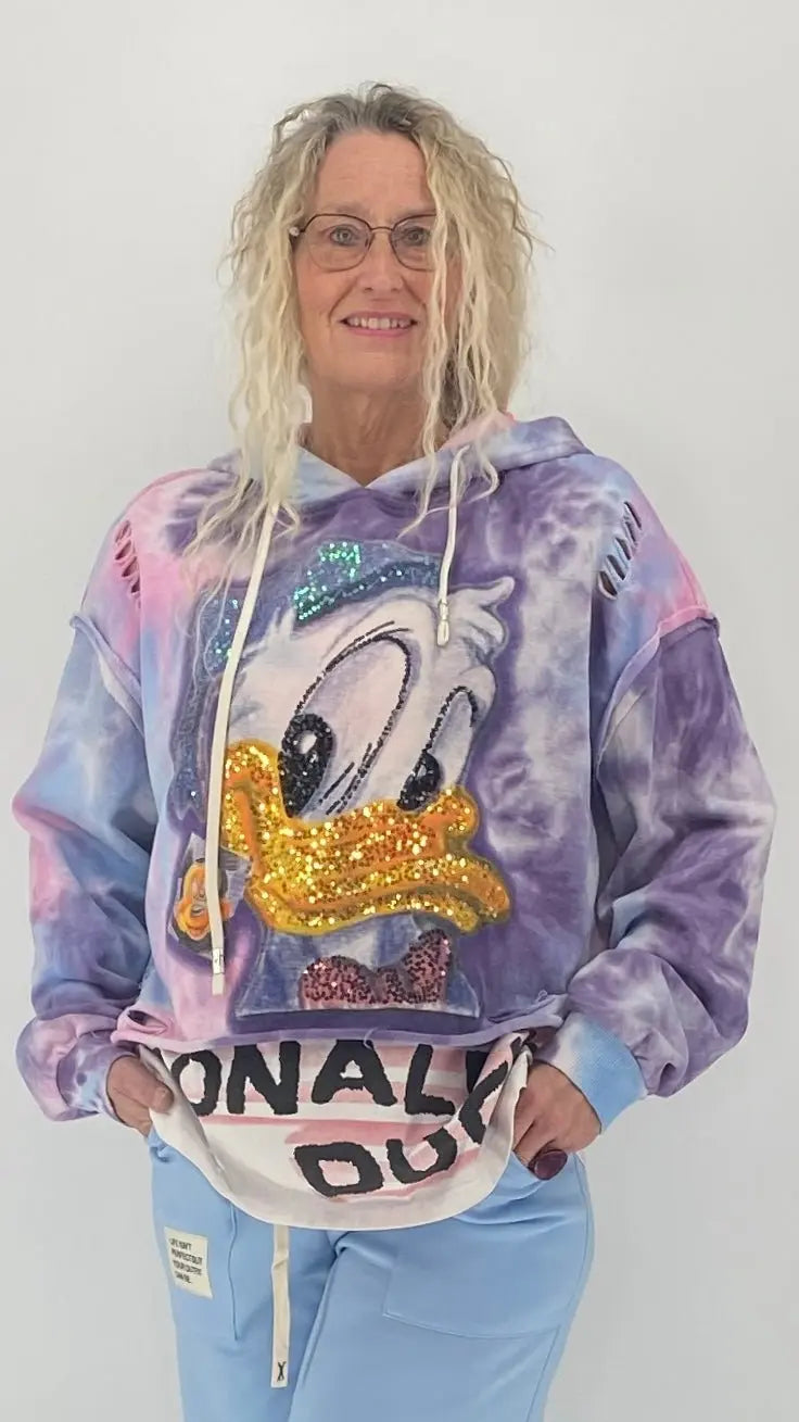 Hoodie "Donald", lila/blau - By Elena FashionBy Elena Fashion