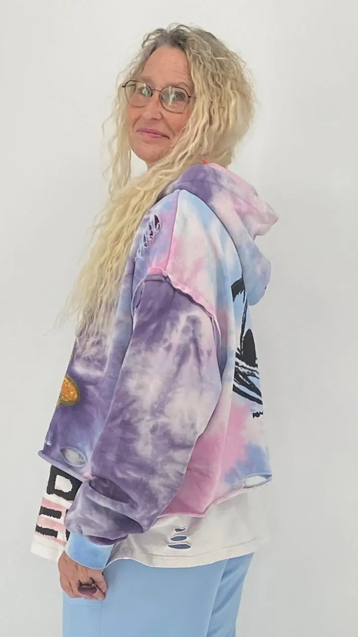 Hoodie "Donald", lila/blau - By Elena FashionBy Elena Fashion