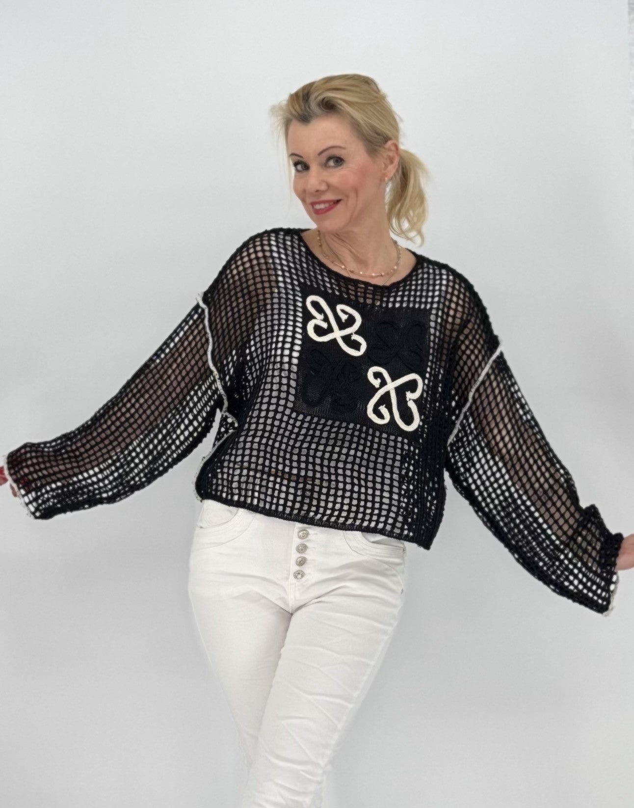 Netz Shirt schwarz