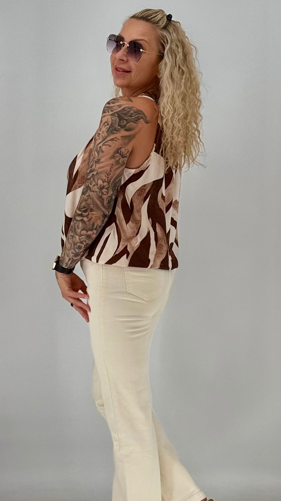 Neckholder-Top "Marmor Print"