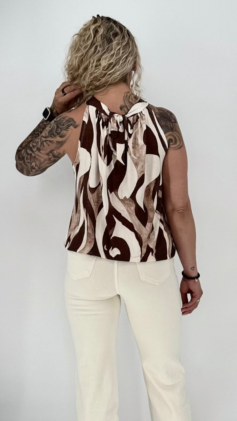 Neckholder-Top "Marmor Print"