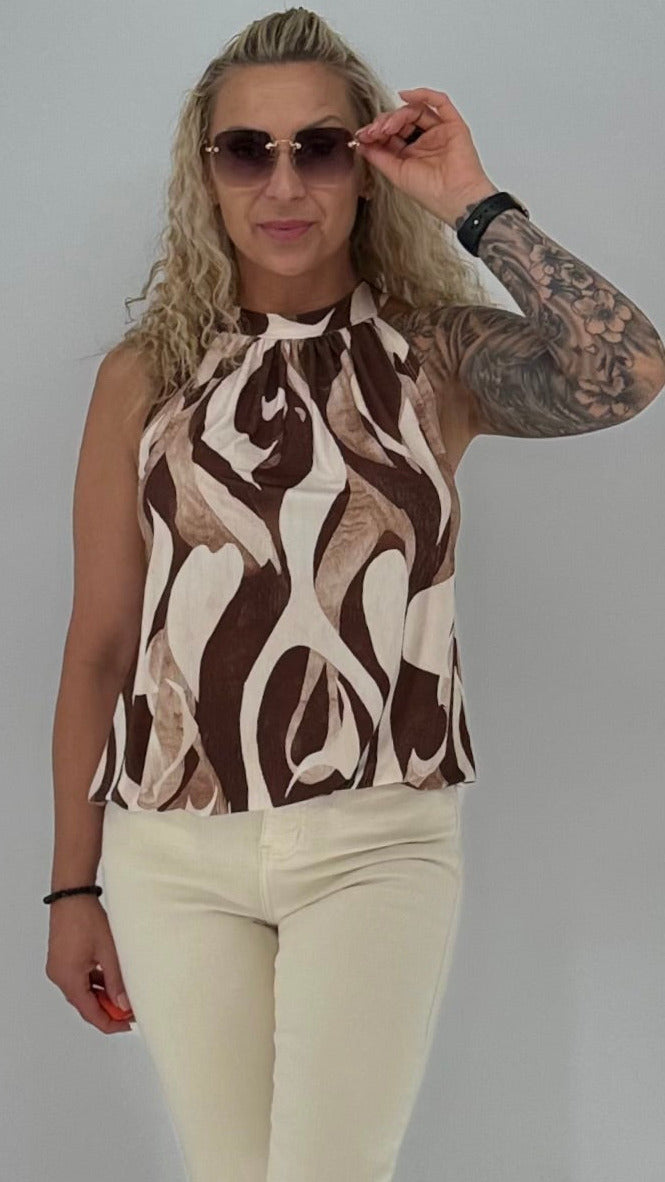 Neckholder-Top "Marmor Print"