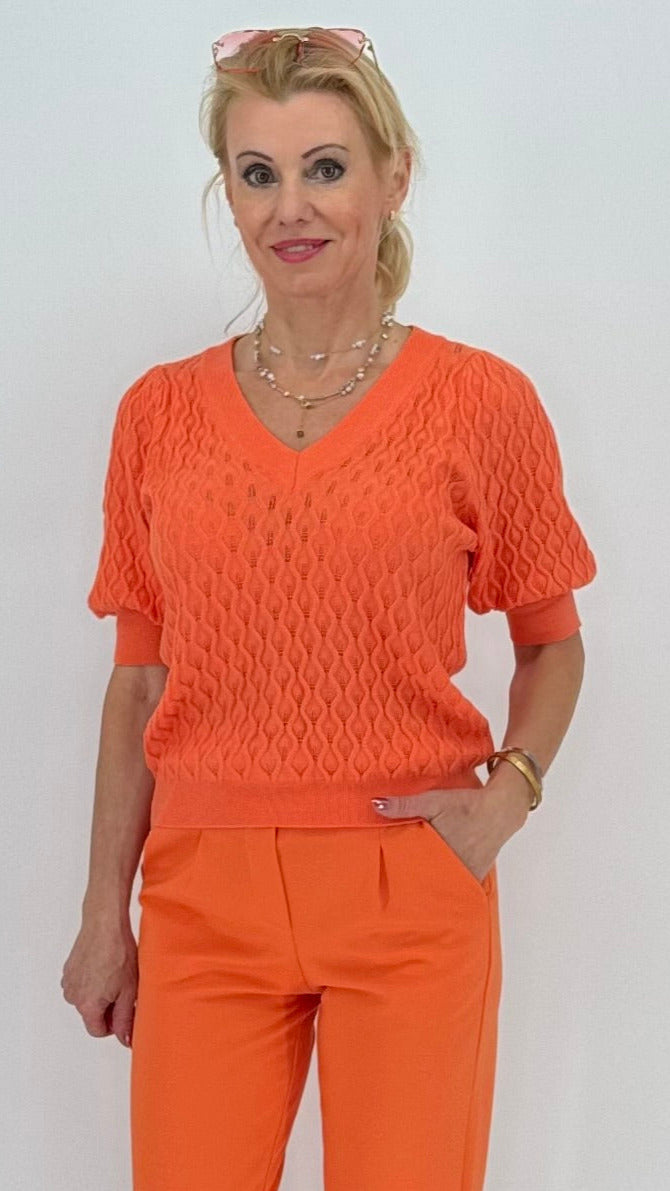 PEPPERCORN Pullover kurzarm orange