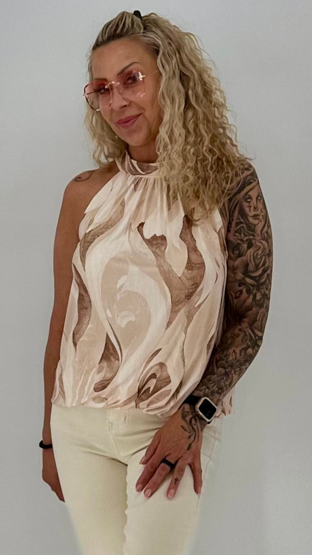 Neckholder-Top "Marmor Print"