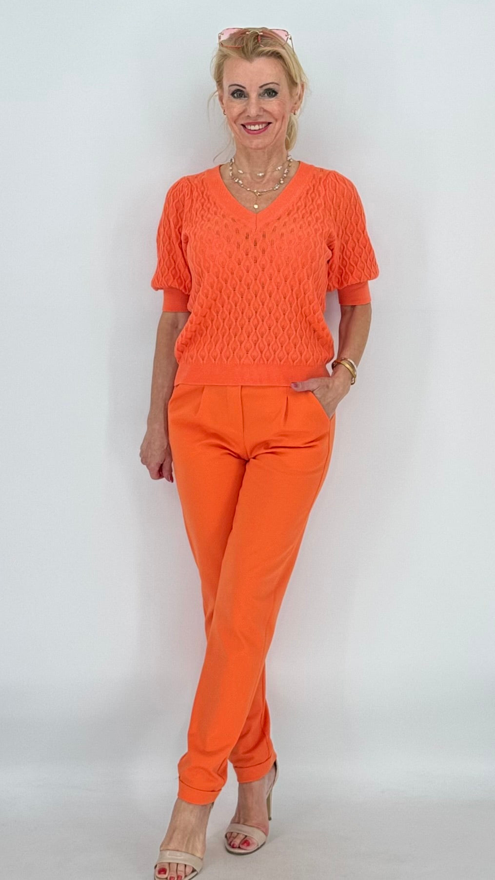 PEPPERCORN Pullover kurzarm orange