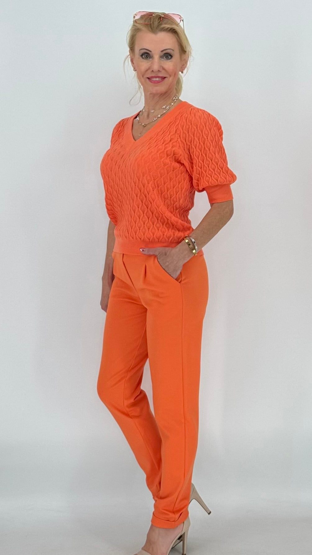 PEPPERCORN Pullover kurzarm orange