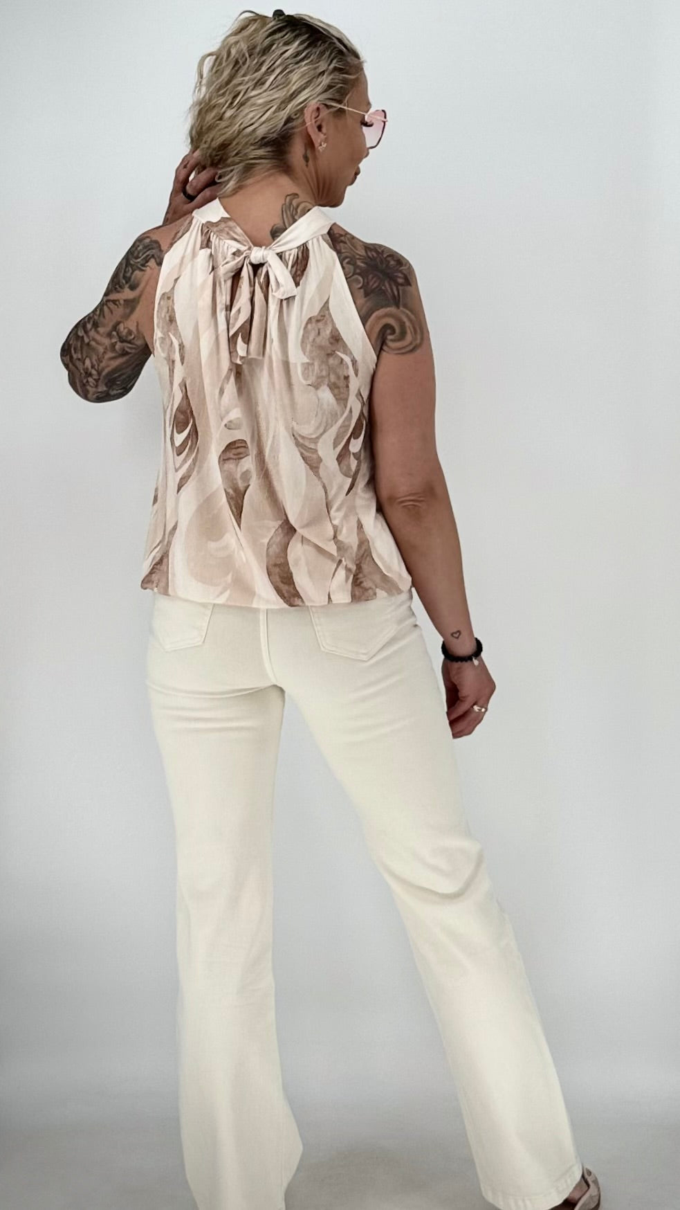 Neckholder-Top "Marmor Print"