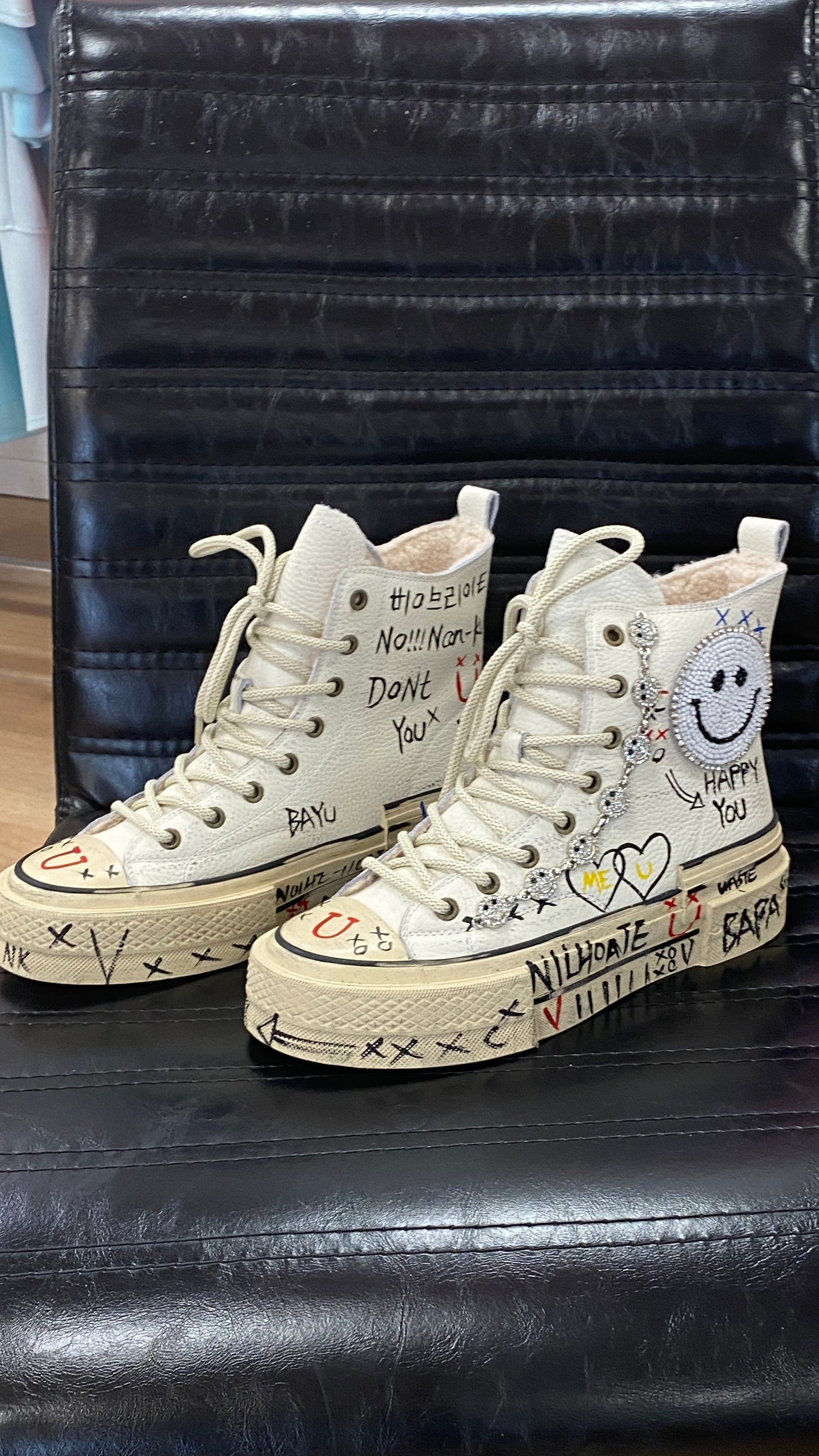 Sneaker NAN-KU DFD-02P-M mit Fell, weiß