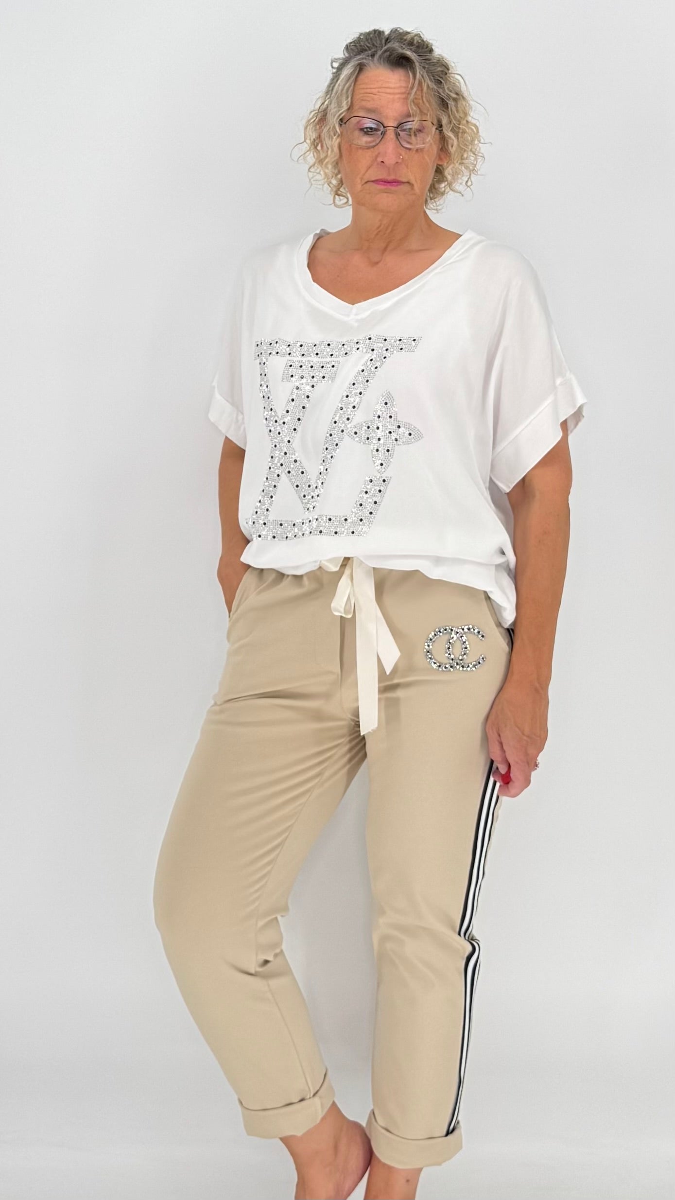 T-Shirt "LV*", weiß