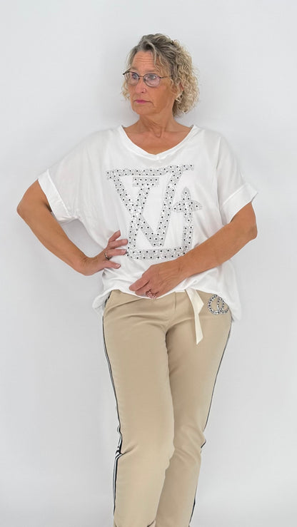 T-Shirt "LV*", weiß