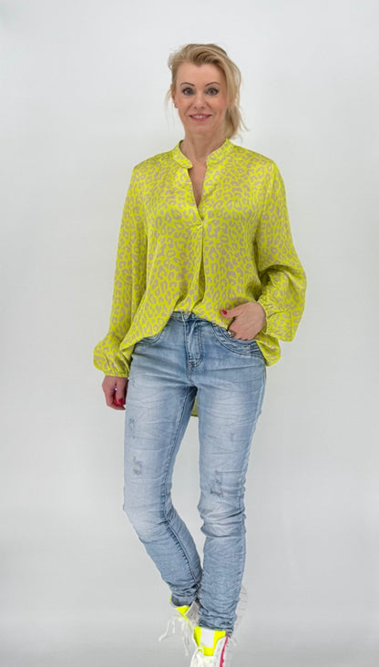Bluse 100% Viscosa, gelb/beige