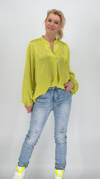 Bluse 100% Viscosa, gelb/beige