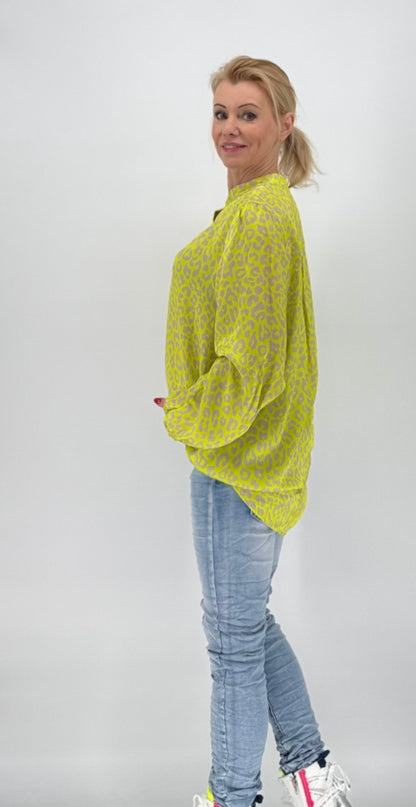 Bluse 100% Viscosa, gelb/beige