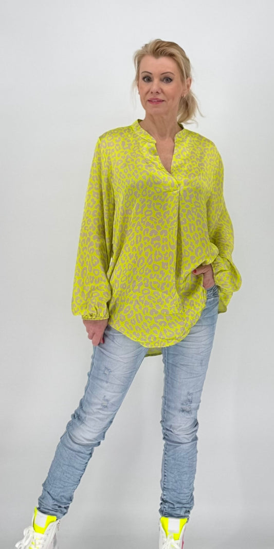 Bluse 100% Viscosa, gelb/beige