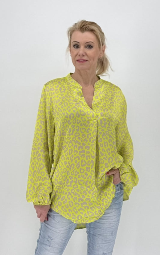 Bluse 100% Viscosa, gelb/beige