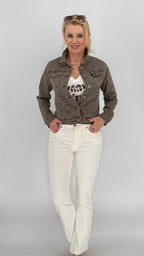 Jeans Jacke "light Denim", braun