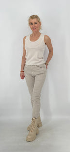 Hose MC, beige, weiß