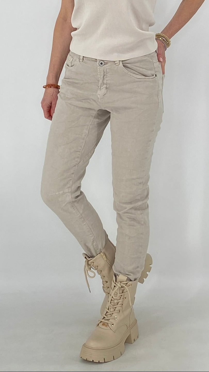 Hose MC, beige, weiß