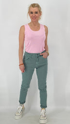 Top "CHERRY",  beige, schwarz, rosa