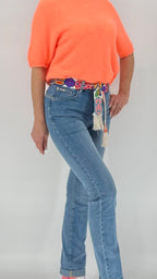 Jeans Hose mit Gürtel, blau