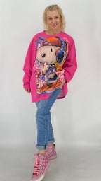 Shirt "Snoopy", weiß, pink