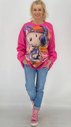 Shirt "Snoopy", weiß, pink