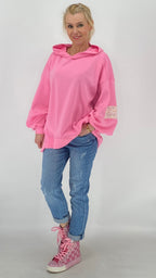 Hoodie in Rosa, Pink, Beige