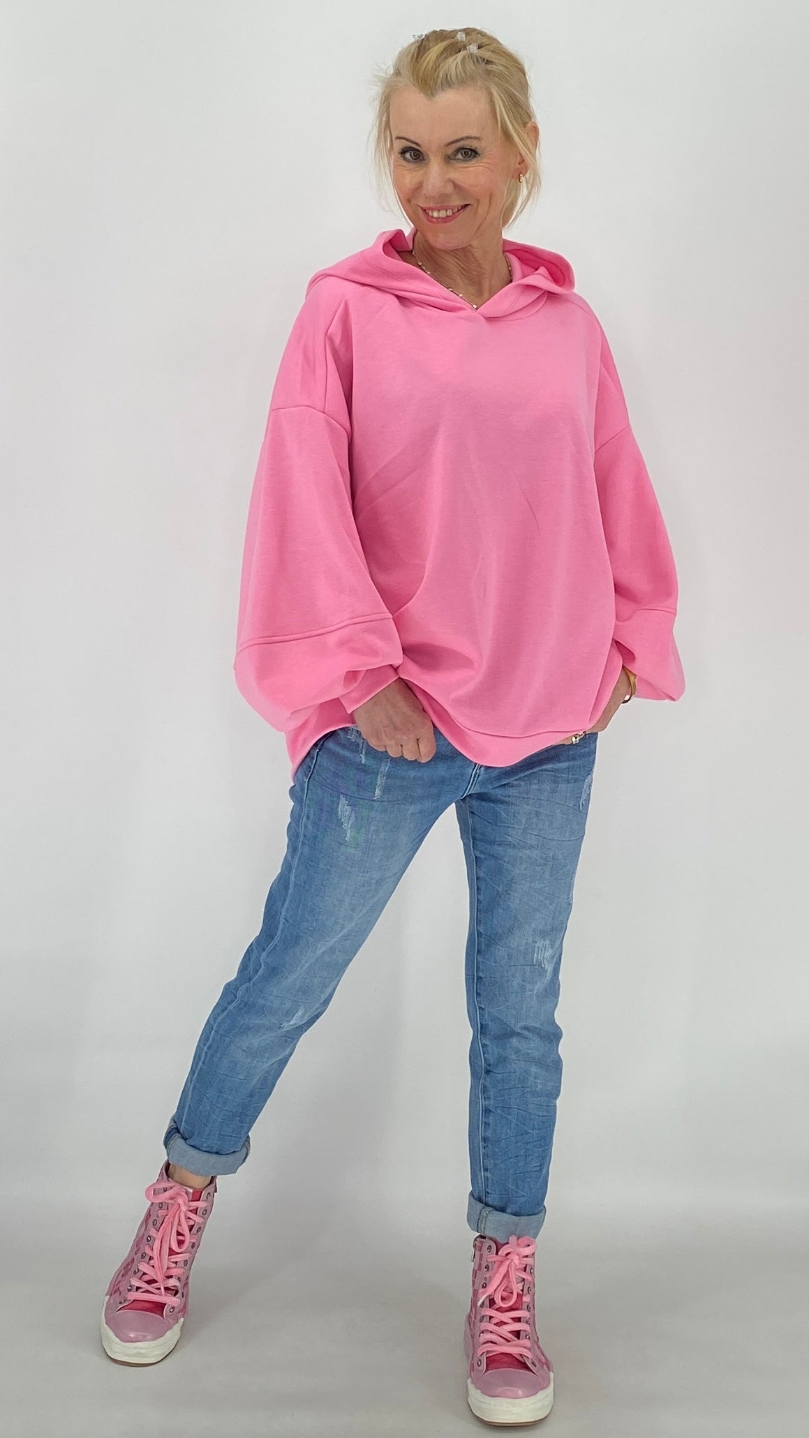 Hoodie in Rosa, Pink, Beige