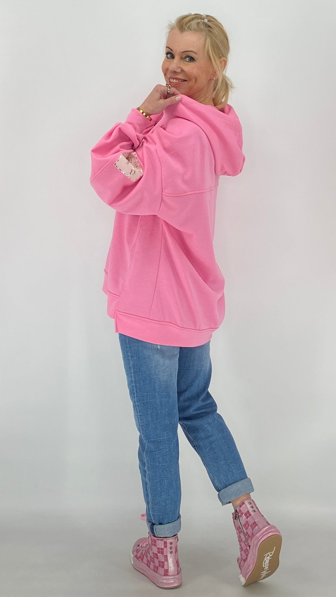 Hoodie in Rosa, Pink, Beige