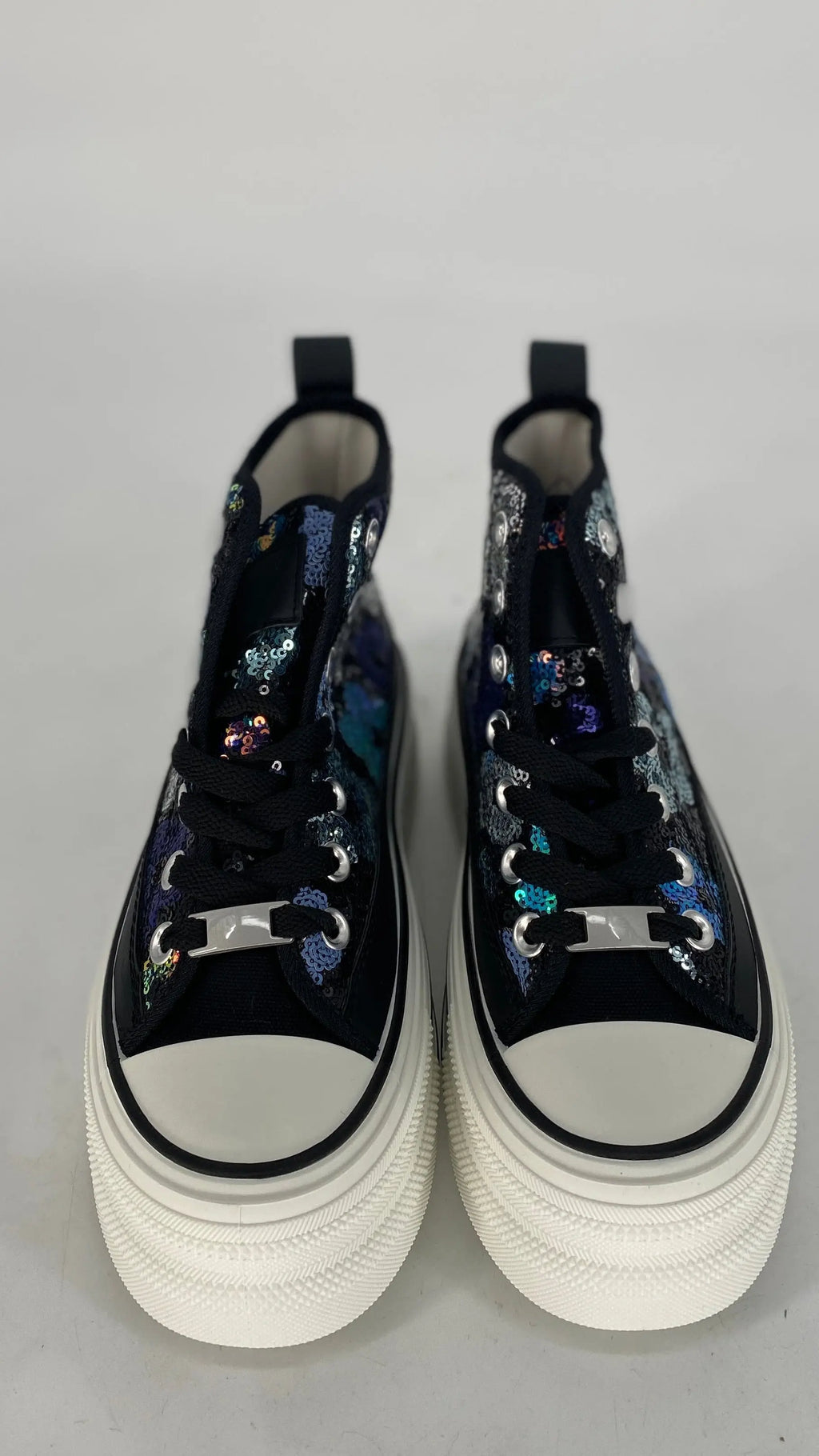 Sneaker mit bunten floralen Pailleten 8 - 131 schwarz - By Elena FashionBy Elena Fashion