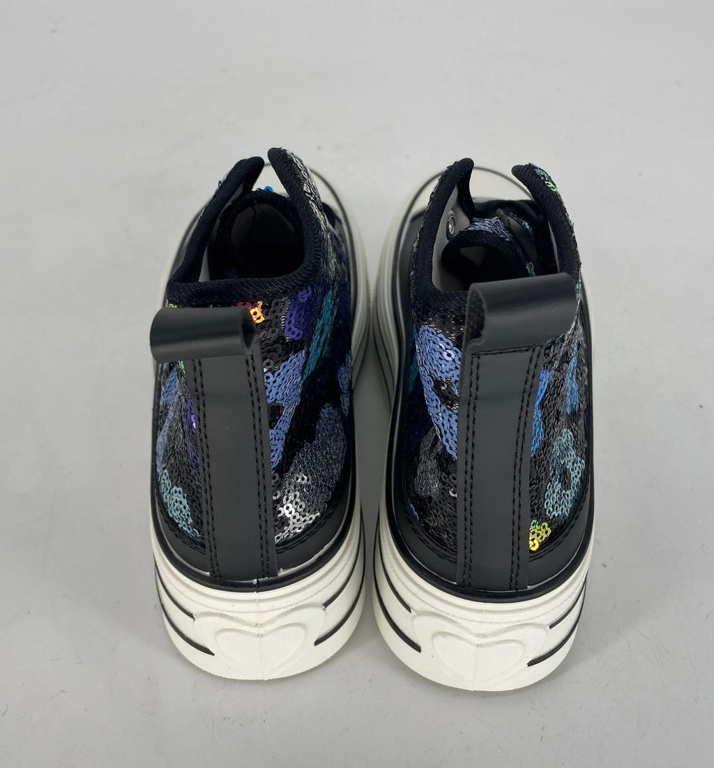 Sneaker mit bunten floralen Pailleten 8 - 131 schwarz - By Elena FashionBy Elena Fashion