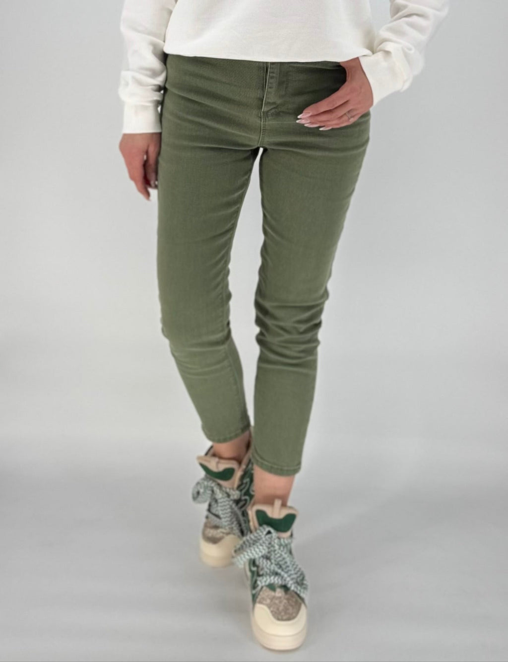 Jeans Hose Slim grün